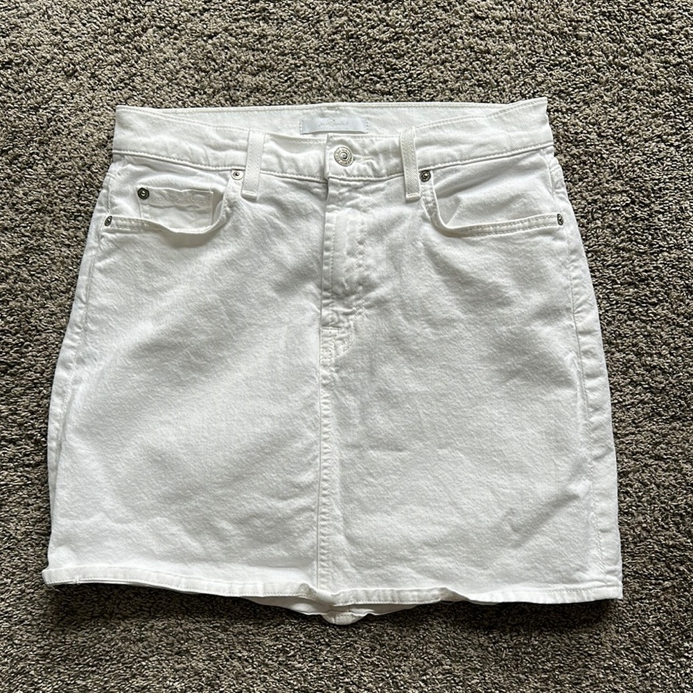 Classic White Denim Skirt